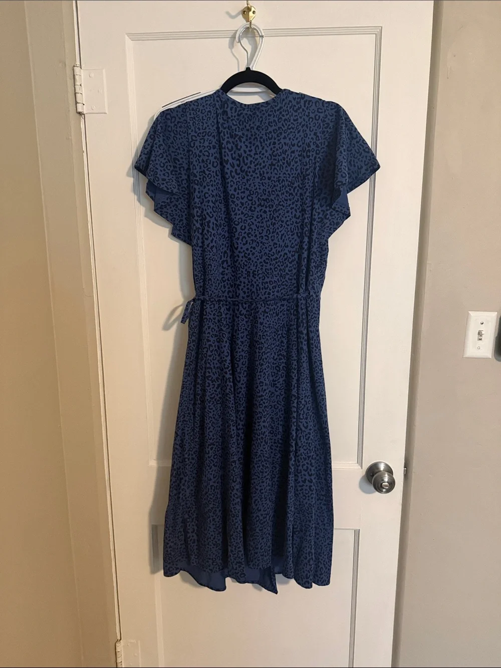 GAP Navy Blue Leopard Wrap Dress
